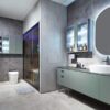 bathroom dark grey green