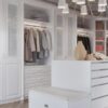 L-shape middle island custom walk-in closet