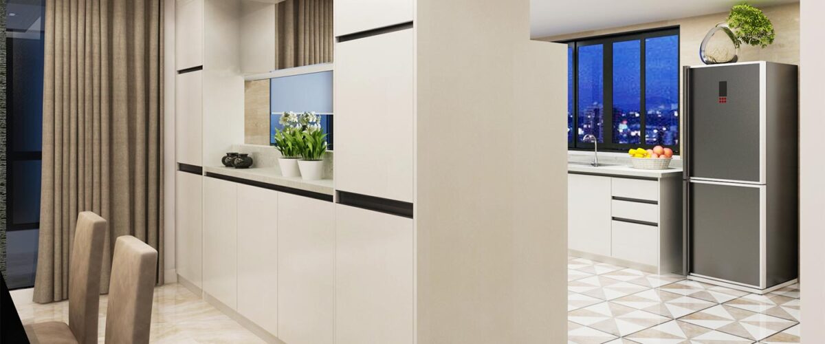 PVC modern white high gloss kitchen cabinets