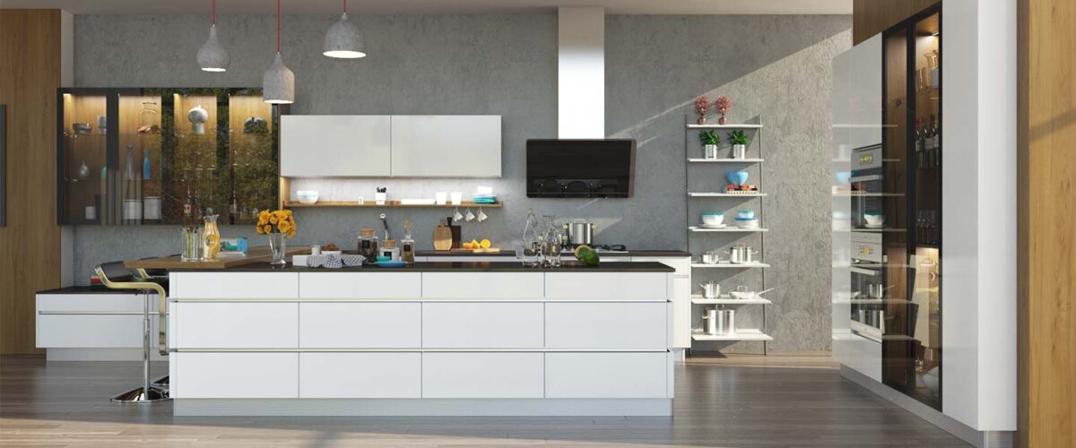 White Lacquer High Gloss Kitchen Cabinets