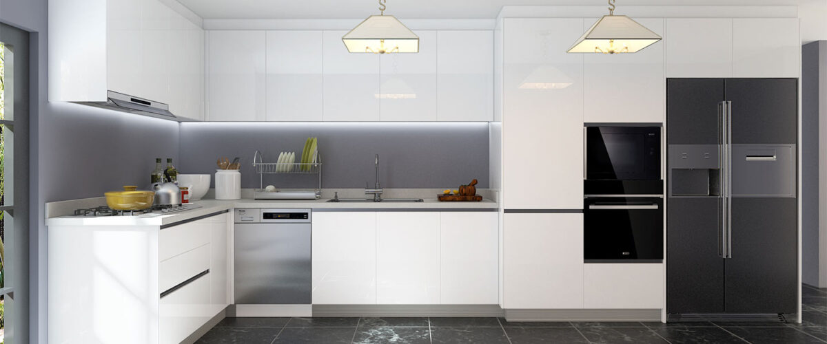 white high gloss kitchen cabinets