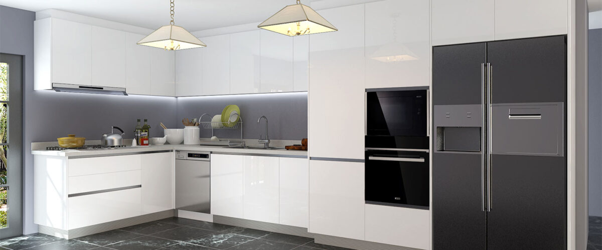 white high gloss kitchen cabinets