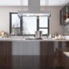 UV-Lacquer Brown High Gloss Kitchen Cabinets