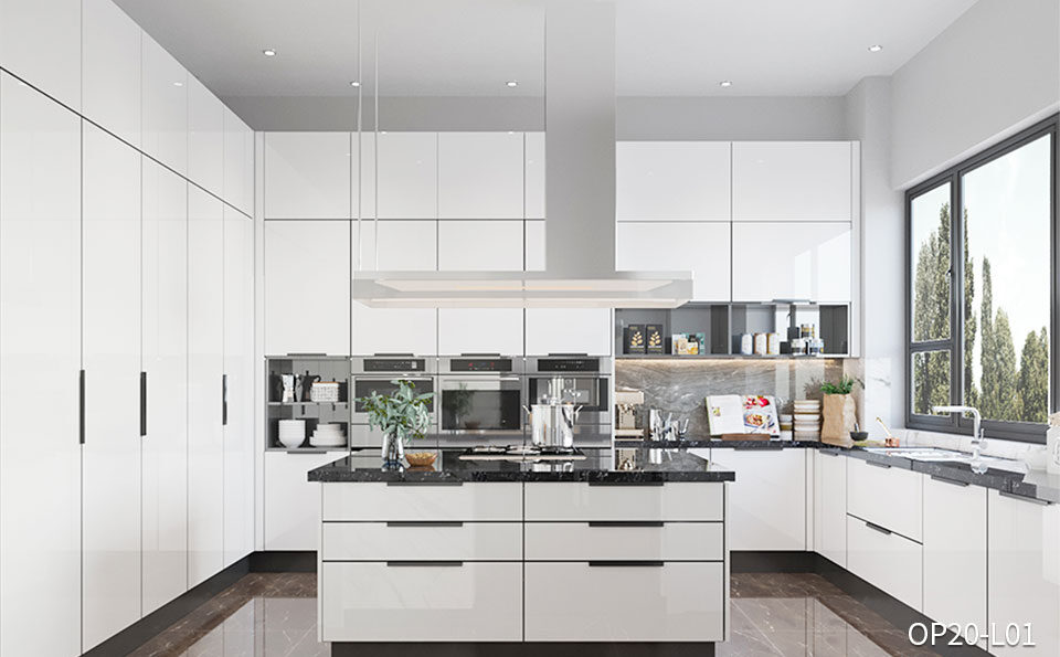 white high gloss kitchen cabinets