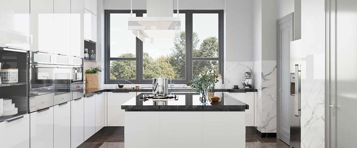 white high gloss kitchen cabinets