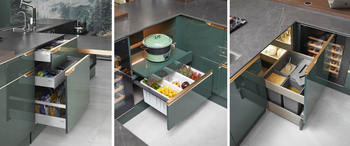 Dark green is the mainstream color kitchen