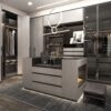 luxury walk in closet with middle island