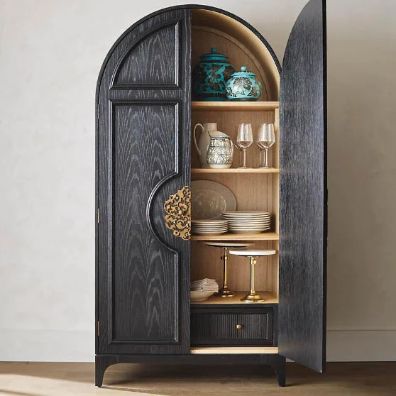 Frontgate Isadora Armoire Espresso Arched Storage Cabinet